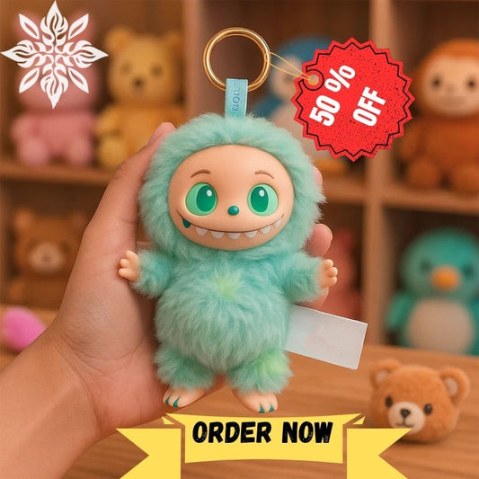 Plush Toy Cartoon Keychain With Hook Assorted Colorful Animal Design  1 Pc (Mix Design)