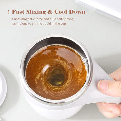 Stirring Coffee Mug  Magnetic Stirring Coffee Cup  Stainless Steel Mug For Milk  Travel Mixing Cup  Self Stirring Coffee Mug Suitable For Coffee Milk Hot Chocolat  Battery Operated ( Battery Not Included )